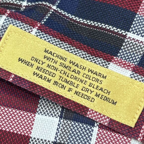 Gold Label Shirt Button Down Men's XXL Long Sleeve Cotton  Plaid Red - Picture 8 of 10